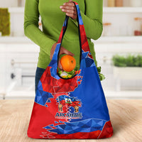 Haiti Flag Day Arcahaie 1803 Grocery Bag Geometric Low Poly Flag Art - Birthplace Of Liberty Graphic