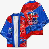 Haiti Flag Day Arcahaie 1803 Kimono Geometric Low Poly Flag Art - Birthplace Of Liberty Graphic