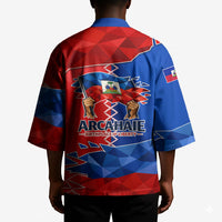 Haiti Flag Day Arcahaie 1803 Kimono Geometric Low Poly Flag Art - Birthplace Of Liberty Graphic