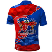 Haiti Flag Day Arcahaie 1803 Polo Shirt Geometric Low Poly Flag Art - Birthplace Of Liberty Graphic