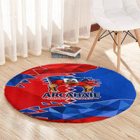 Haiti Flag Day Arcahaie 1803 Round Carpet Geometric Low Poly Flag Art - Birthplace Of Liberty Graphic