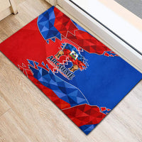 Haiti Flag Day Arcahaie 1803 Rubber Doormat Geometric Low Poly Flag Art - Birthplace Of Liberty Graphic