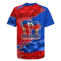 Haiti Flag Day Arcahaie 1803 Rugby Jersey Geometric Low Poly Flag Art - Birthplace Of Liberty Graphic