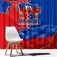 Haiti Flag Day Arcahaie 1803 Window Curtain Geometric Low Poly Flag Art - Birthplace Of Liberty Graphic