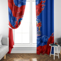 Haiti Flag Day Arcahaie 1803 Window Curtain Geometric Low Poly Flag Art - Birthplace Of Liberty Graphic