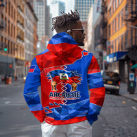 Haiti Flag Day Arcahaie 1803 Zip Hoodie Geometric Low Poly Flag Art - Birthplace Of Liberty Graphic