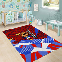 Haiti Flag Day Soul Of The Free L Union Fait La Force Area Rug Peace Dove And Power Fist Art With Hibiscus And Broken Chains