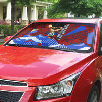 Haiti Flag Day Soul Of The Free L Union Fait La Force Auto Sun Shade Peace Dove And Power Fist Art With Hibiscus And Broken Chains