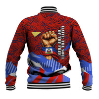 Haiti Flag Day Soul Of The Free L Union Fait La Force Baseball Jacket Peace Dove And Power Fist Art With Hibiscus And Broken Chains