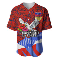 Haiti Flag Day Soul Of The Free L Union Fait La Force Baseball Jersey Peace Dove And Power Fist Art With Hibiscus And Broken Chains