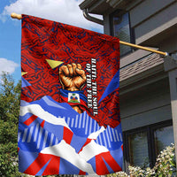 Haiti Flag Day Soul Of The Free L Union Fait La Force Garden Flag Peace Dove And Power Fist Art With Hibiscus And Broken Chains