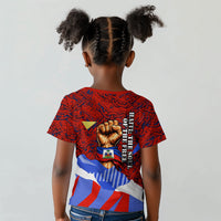 Haiti Flag Day Soul Of The Free L Union Fait La Force Kid T shirt Peace Dove And Power Fist Art With Hibiscus And Broken Chains