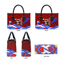 Haiti Flag Day Soul Of The Free L Union Fait La Force Leather Bag Peace Dove And Power Fist Art With Hibiscus And Broken Chains