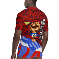Haiti Flag Day Soul Of The Free L Union Fait La Force Rugby Jersey Peace Dove And Power Fist Art With Hibiscus And Broken Chains