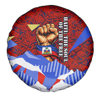 Haiti Flag Day Soul Of The Free L Union Fait La Force Spare Tire Cover Peace Dove And Power Fist Art With Hibiscus And Broken Chains