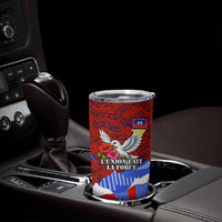 Haiti Flag Day Soul Of The Free L Union Fait La Force Tumbler Cup Peace Dove And Power Fist Art With Hibiscus And Broken Chains
