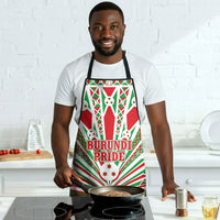 Burundi Pride Beat Of 1962 Independence Day Apron Traditional Karyenda Drummer Art With Flag Sunburst Design