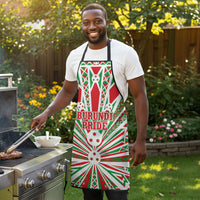 Burundi Pride Beat Of 1962 Independence Day Apron Traditional Karyenda Drummer Art With Flag Sunburst Design