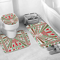 Burundi Pride Beat Of 1962 Independence Day Bathroom Set Traditional Karyenda Drummer Art With Flag Sunburst Design