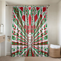 Burundi Pride Beat Of 1962 Independence Day Bathroom Set Traditional Karyenda Drummer Art With Flag Sunburst Design