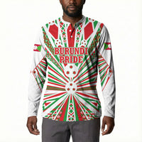 Burundi Pride Beat Of 1962 Independence Day Button Sweatshirt Traditional Karyenda Drummer Art With Flag Sunburst Design