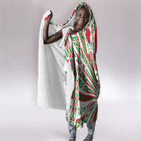 Burundi Pride Beat Of 1962 Independence Day Hooded Blanket Traditional Karyenda Drummer Art With Flag Sunburst Design
