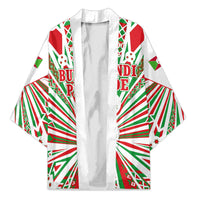 Burundi Pride Beat Of 1962 Independence Day Kimono Traditional Karyenda Drummer Art With Flag Sunburst Design