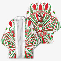 Burundi Pride Beat Of 1962 Independence Day Kimono Traditional Karyenda Drummer Art With Flag Sunburst Design