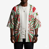 Burundi Pride Beat Of 1962 Independence Day Kimono Traditional Karyenda Drummer Art With Flag Sunburst Design