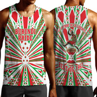 Burundi Pride Beat Of 1962 Independence Day Men Tank Top Traditional Karyenda Drummer Art With Flag Sunburst Design
