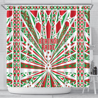 Burundi Pride Beat Of 1962 Independence Day Shower Curtain Traditional Karyenda Drummer Art With Flag Sunburst Design