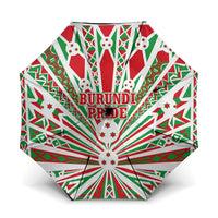 Burundi Pride Beat Of 1962 Independence Day Umbrella Traditional Karyenda Drummer Art With Flag Sunburst Design