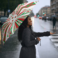 Burundi Pride Beat Of 1962 Independence Day Umbrella Traditional Karyenda Drummer Art With Flag Sunburst Design