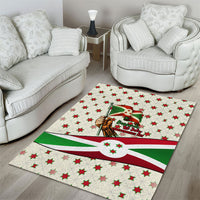 Burundi 1st July Independence Day Area Rug Patriotic Flag Portrait Art - Geometric Star Pattern