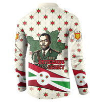 Burundi 1st July Independence Day Button Sweatshirt Patriotic Flag Portrait Art - Geometric Star Pattern