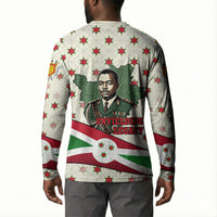 Burundi 1st July Independence Day Button Sweatshirt Patriotic Flag Portrait Art - Geometric Star Pattern