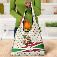 Burundi 1st July Independence Day Grocery Bag Patriotic Flag Portrait Art - Geometric Star Pattern