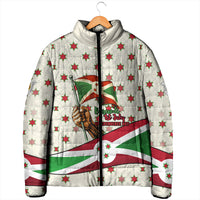 Burundi 1st July Independence Day Padded Jacket Patriotic Flag Portrait Art - Geometric Star Pattern