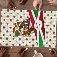 Burundi 1st July Independence Day Puzzle Patriotic Flag Portrait Art - Geometric Star Pattern