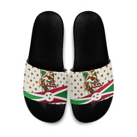 Burundi 1st July Independence Day Slide Sandals Patriotic Flag Portrait Art - Geometric Star Pattern