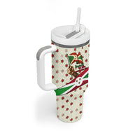 Burundi 1st July Independence Day Tumbler With Handle Patriotic Flag Portrait Art - Geometric Star Pattern