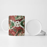 Burundi Independence Day Ceramic Mug 1st July 1962 Distressed Grunge Flag Art - Broken Chains And Freedom Star