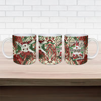 Burundi Independence Day Ceramic Mug 1st July 1962 Distressed Grunge Flag Art - Broken Chains And Freedom Star