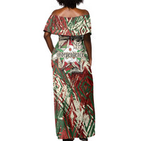 Burundi Independence Day Off Shoulder Maxi Dress 1st July 1962 Distressed Grunge Flag Art - Broken Chains And Freedom Star