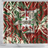 Burundi Independence Day Shower Curtain 1st July 1962 Distressed Grunge Flag Art - Broken Chains And Freedom Star