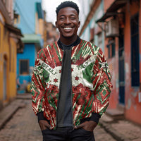 Burundi Independence Day Sleeve Zip Bomber Jacket 1st July 1962 Distressed Grunge Flag Art - Broken Chains And Freedom Star