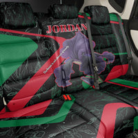 Jordan Black Iris Back Car Seat Cover with Flag Colors and Cultural Quote