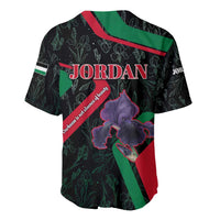 Jordan Black Iris Baseball Jersey with Flag Colors and Cultural Quote