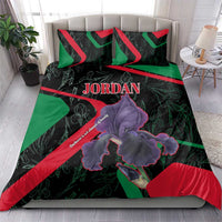 Jordan Black Iris Bedding Set with Flag Colors and Cultural Quote