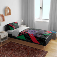 Jordan Black Iris Bedding Set with Flag Colors and Cultural Quote